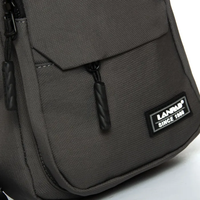 Сумка Мужская На Плечо нейлон Lanpad A4158 grey бол