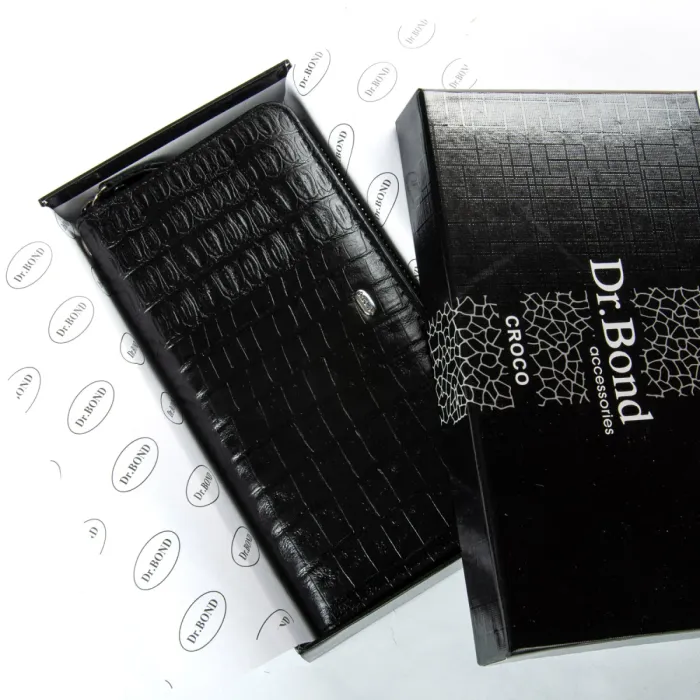 Кошелек Classic Мужской croco кожа DR. BOND MS-41CR1 black