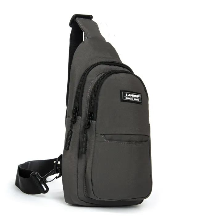 Сумка Мужская На Плечо нейлон Lanpad A4159 grey бол