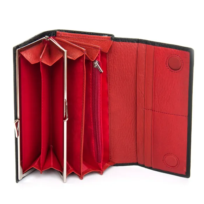 Кошелек BR Женский кожа DR. BOND W46-4 black-red