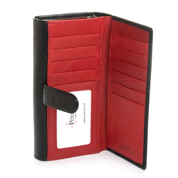 Кошелек BR Женский кожа DR. BOND W46-4 black-red