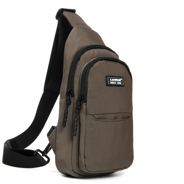 Сумка Мужская На Плечо нейлон Lanpad A4159 brown бол