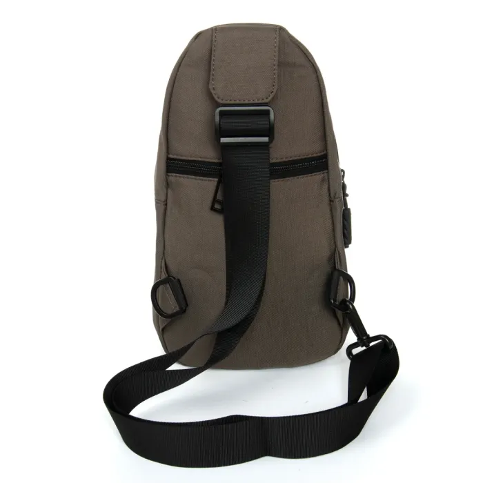 Сумка Мужская На Плечо нейлон Lanpad A4159 brown бол