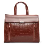 Сумка Женская Классическая кожа ALEX RAI 5052 camel croco