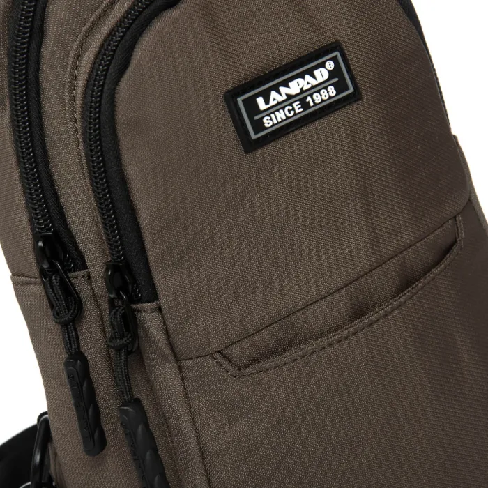 Сумка Мужская На Плечо нейлон Lanpad A4159 brown бол