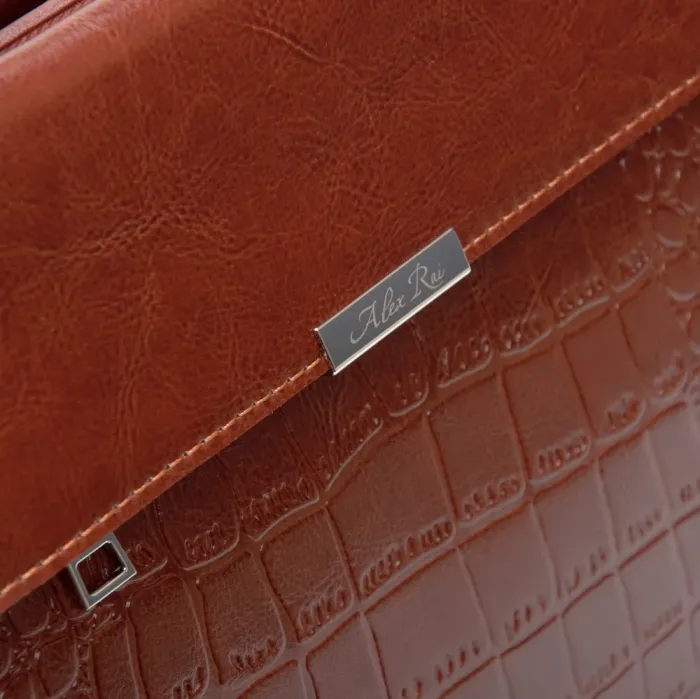 Сумка Женская Классическая кожа ALEX RAI 5052 camel croco