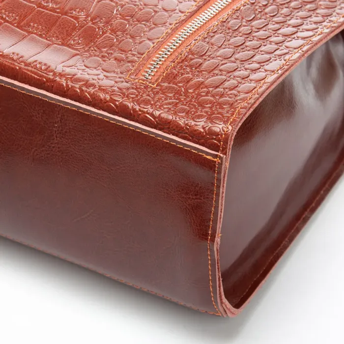 Сумка Женская Классическая кожа ALEX RAI 5052 camel croco