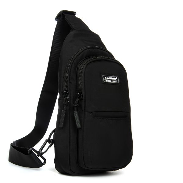 Сумка Мужская На Плечо нейлон Lanpad A4159 black бол