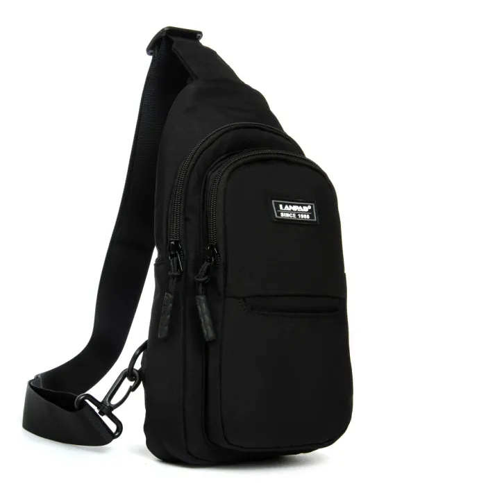 Сумка Мужская На Плечо нейлон Lanpad A4159 black бол