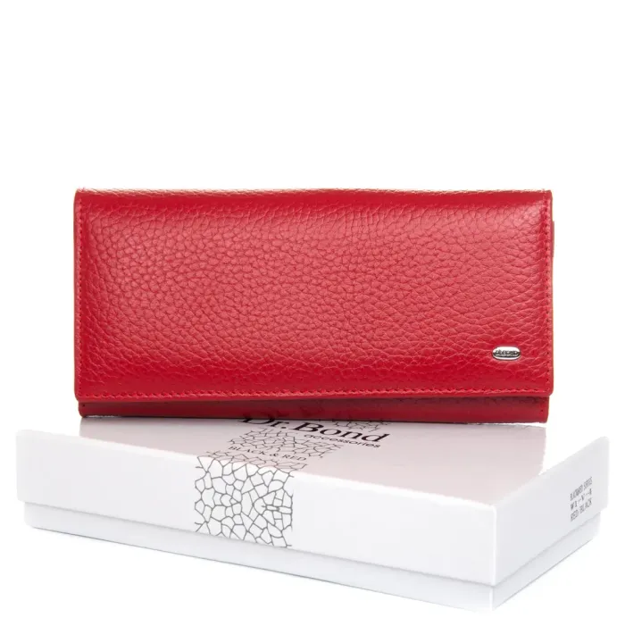Кошелек BR Женский кожа DR. BOND W1-V-4 red-black