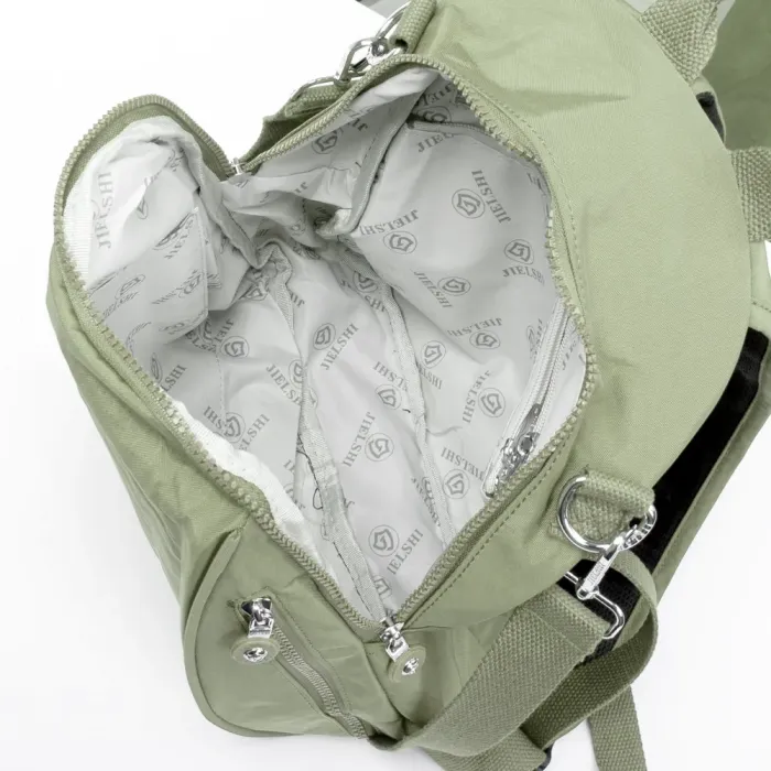 Сумка Женская Текстиль рюкзак полиамид Jielshi 7020 d.green