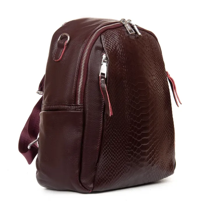 Сумка Женская Рюкзак кожа ALEX RAI 8907-9 wine red
