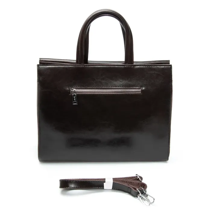 Сумка Женская Классическая кожа ALEX RAI 5052 brown croco