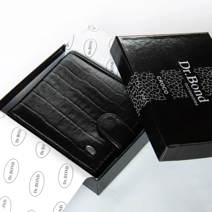 Кошелек Classic Мужской croco кожа DR. BOND M2CR1 black