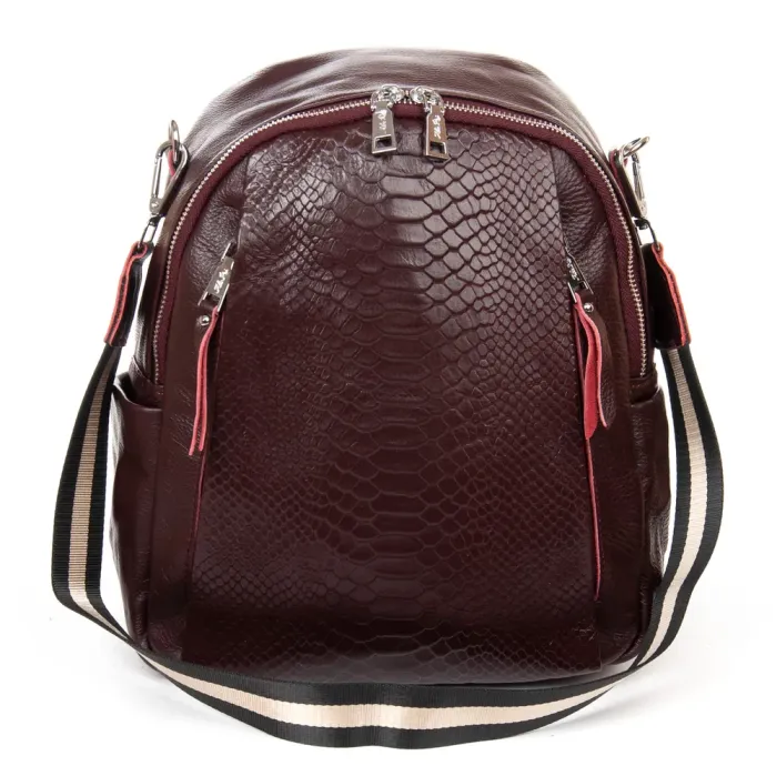 Сумка Женская Рюкзак кожа ALEX RAI 8907-9 wine red