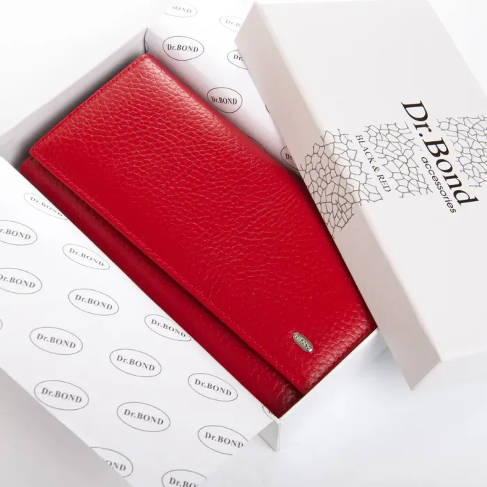 Кошелек BR Женский кожа DR. BOND W1-V-4 red-black