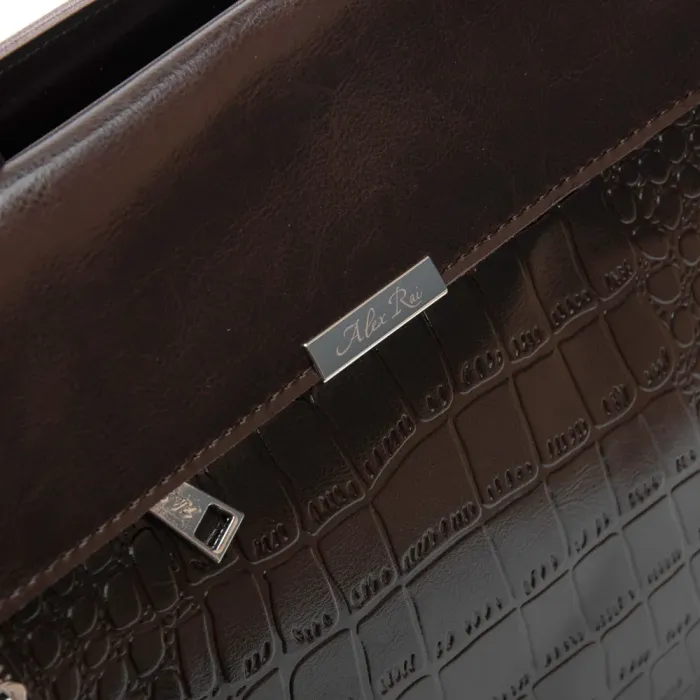 Сумка Женская Классическая кожа ALEX RAI 5052 brown croco