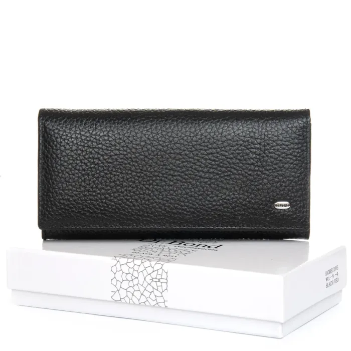 Кошелек BR Женский кожа DR. BOND W1-V-4 black-red