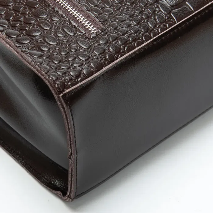 Сумка Женская Классическая кожа ALEX RAI 5052 brown croco