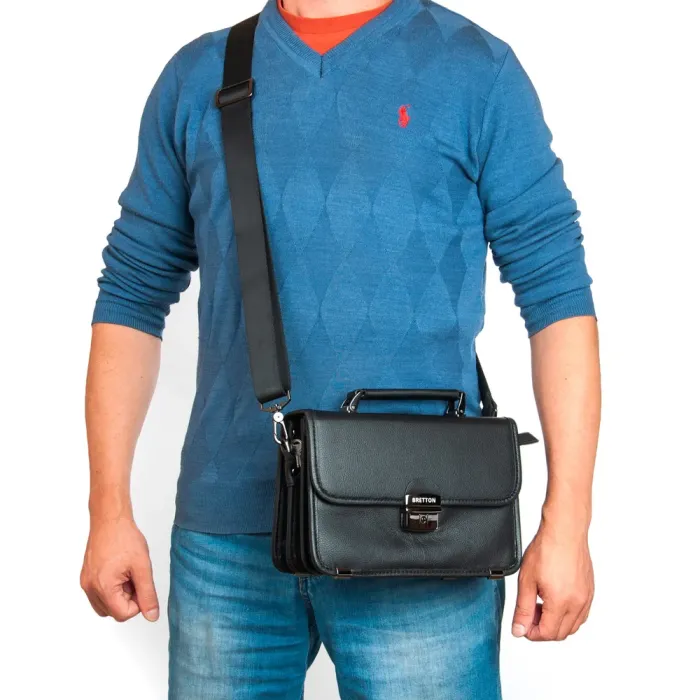 Сумка Мужская Барсетка кожа BRETTON 3787-8 black