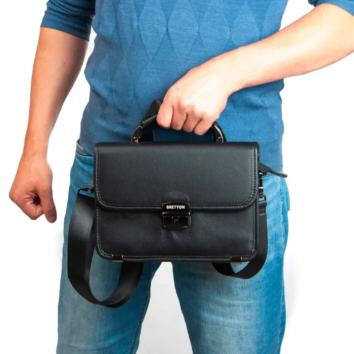 Сумка Мужская Барсетка кожа BRETTON 3787-8 black