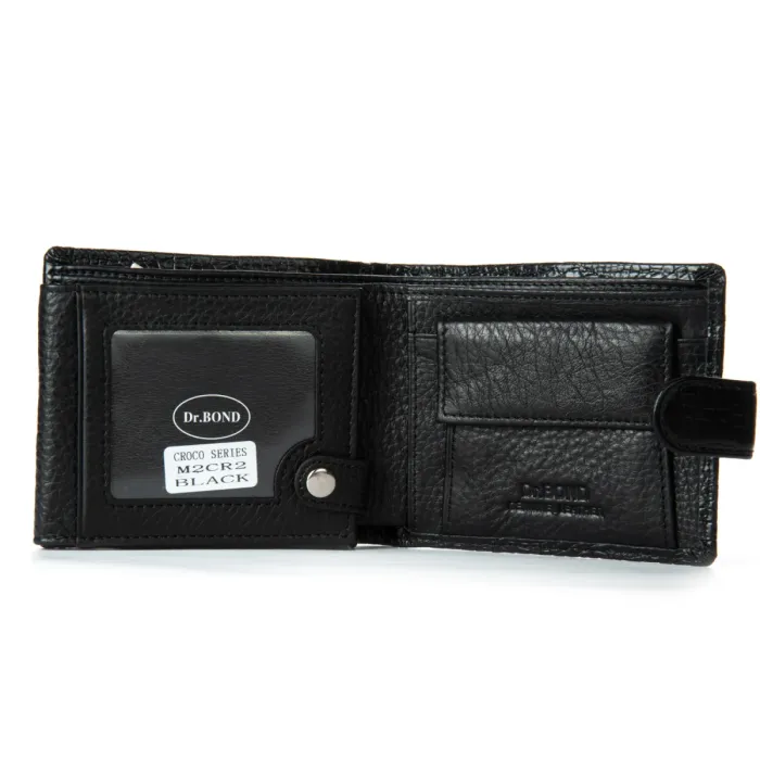Кошелек Classic Мужской croco кожа DR. BOND M2CR2 black