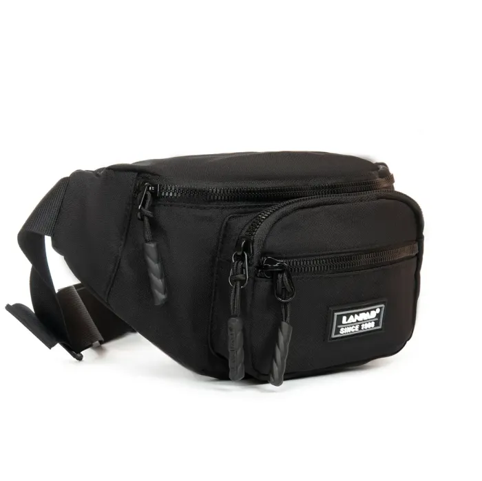 Сумка Мужская На пояс нейлон Lanpad 83043 black