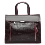 Сумка Женская Классическая кожа ALEX RAI 5052 bordo croco