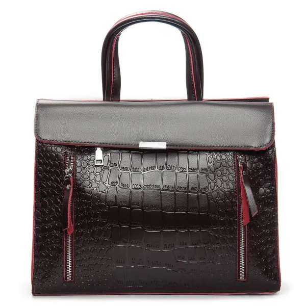 Сумка Женская Классическая кожа ALEX RAI 5052 bordo croco