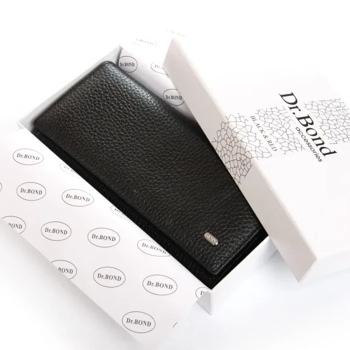 Кошелек BR Женский кожа DR. BOND W1-V-4 black-red