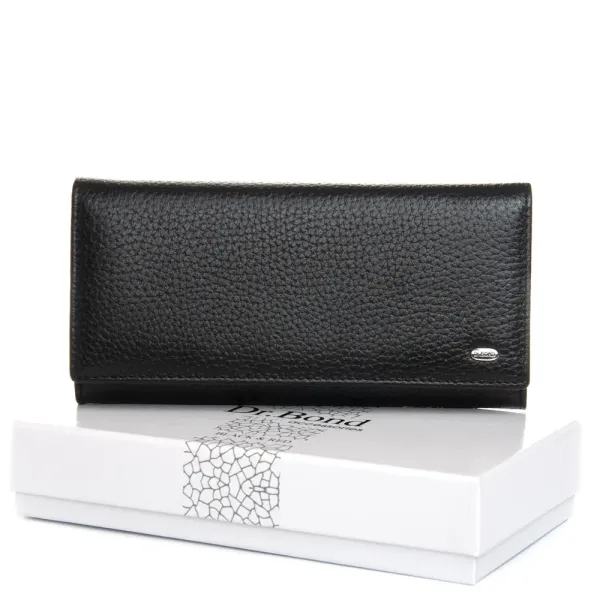 Кошелек BR Женский кожа DR. BOND W501-4 black-red