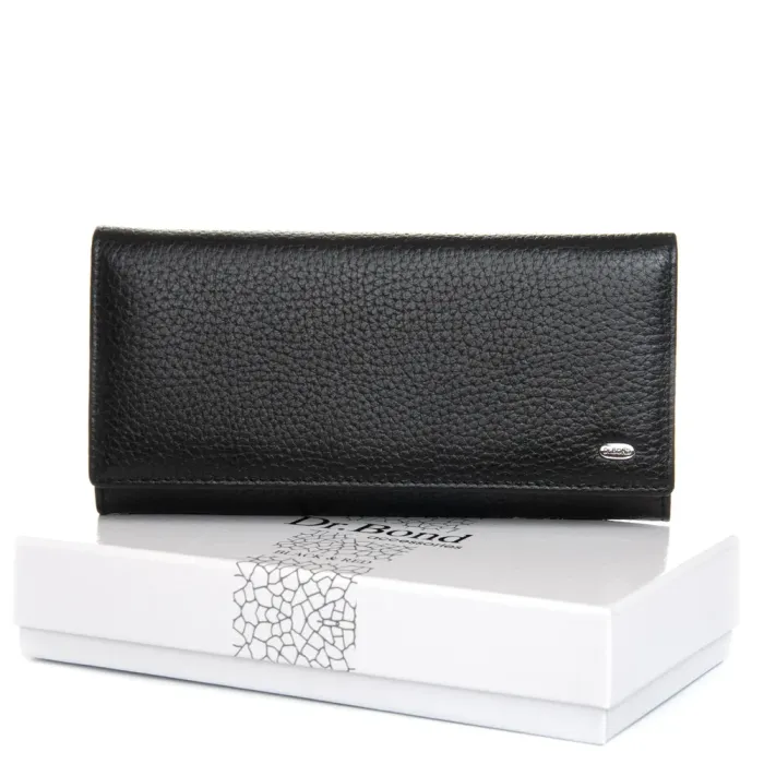 Кошелек BR Женский кожа DR. BOND W501-4 black-red