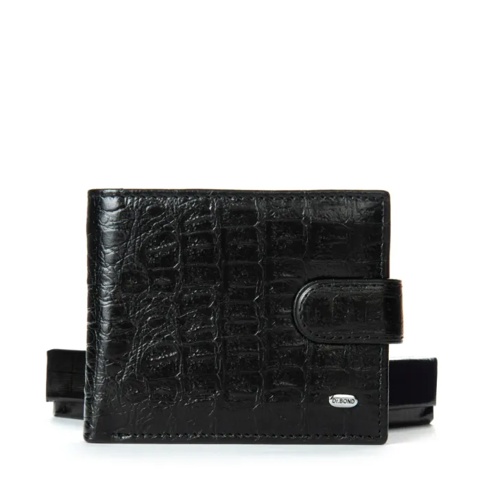 Кошелек Classic Мужской croco кожа DR. BOND M3CR1 black