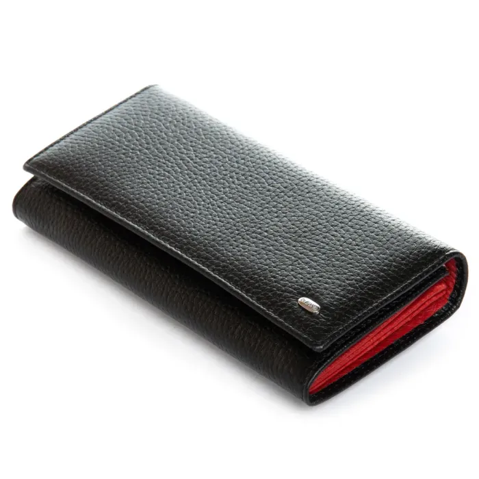 Кошелек BR Женский кожа DR. BOND W501-4 black-red