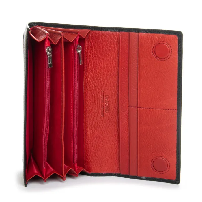 Кошелек BR Женский кожа DR. BOND W501-4 black-red