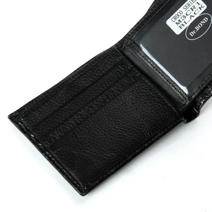 Кошелек Classic Мужской croco кожа DR. BOND M3CR1 black