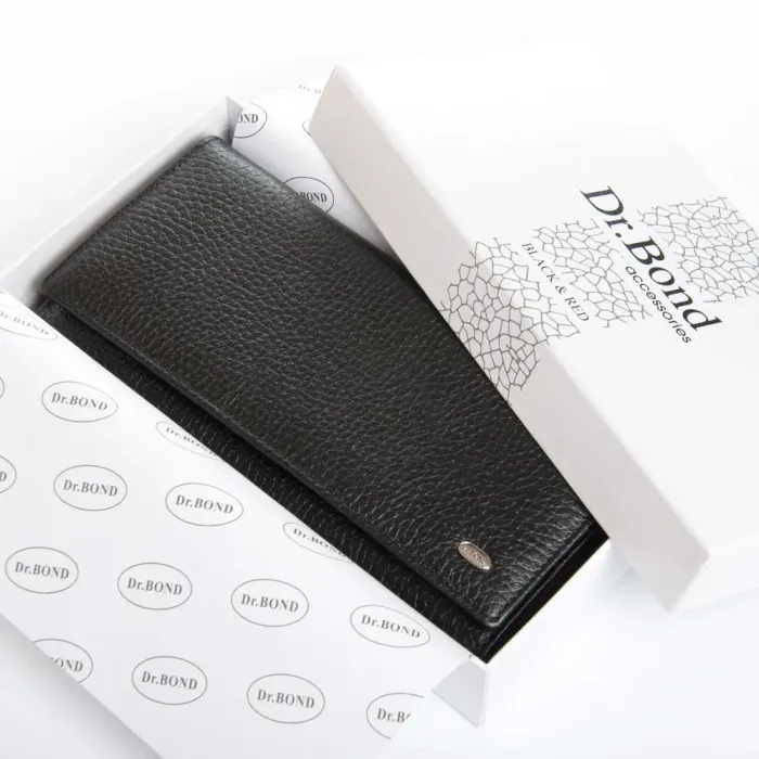 Кошелек BR Женский кожа DR. BOND W501-4 black-red