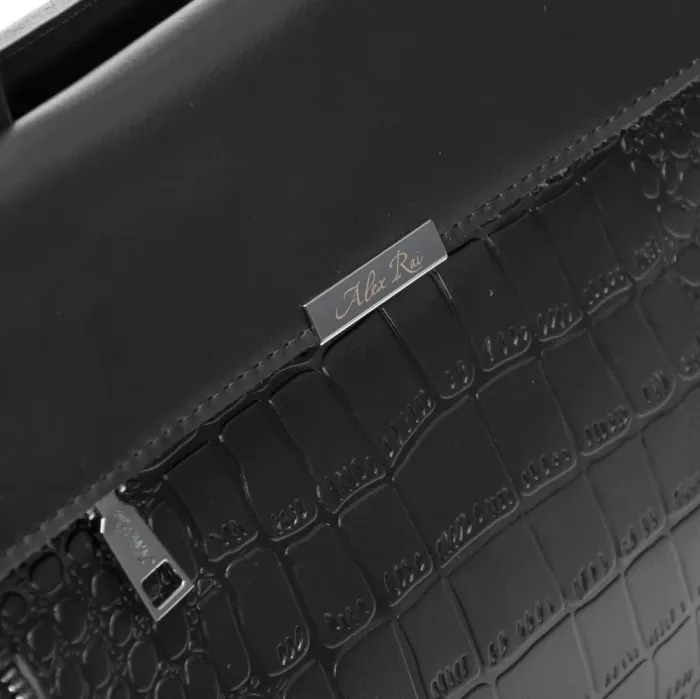 Сумка Женская Классическая кожа ALEX RAI 5052 black croco