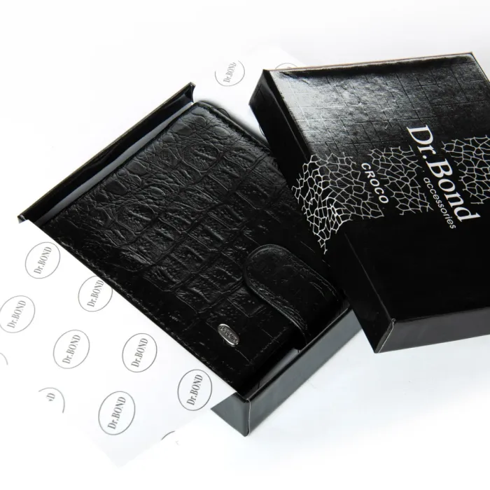 Кошелек Classic Мужской croco кожа DR. BOND M3CR1 black