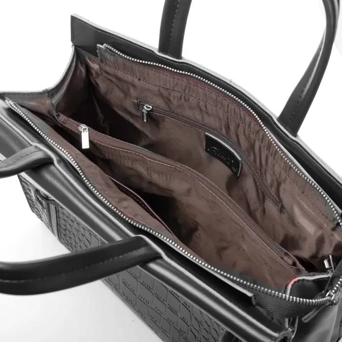 Сумка Женская Классическая кожа ALEX RAI 5052 black croco