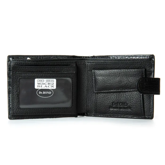 Кошелек Classic Мужской croco кожа DR. BOND M3CR2 black