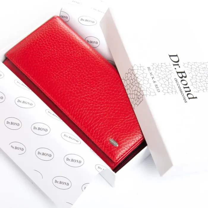 Кошелек BR Женский кожа DR. BOND W501-4 red-black