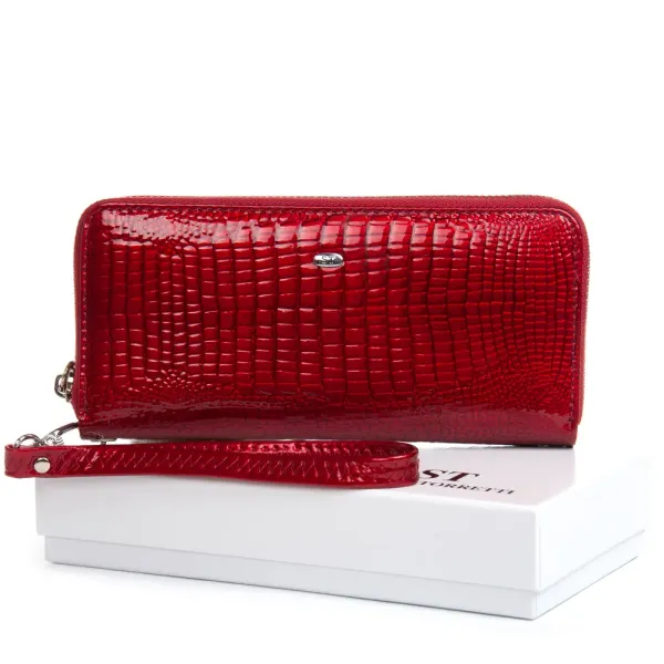 Кошелек LR Женский кожа-лак SERGIO TORRETTI FEW38 red