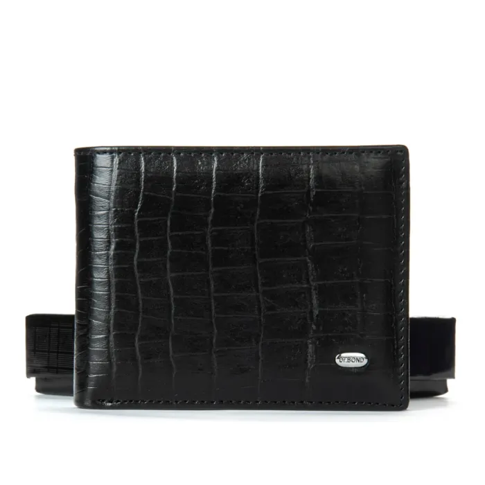 Кошелек Classic Мужской croco кожа DR. BOND MSM-1CR1 black