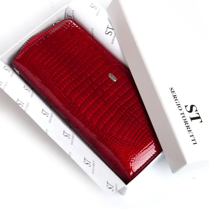 Кошелек LR Женский кожа-лак SERGIO TORRETTI FEW38 red