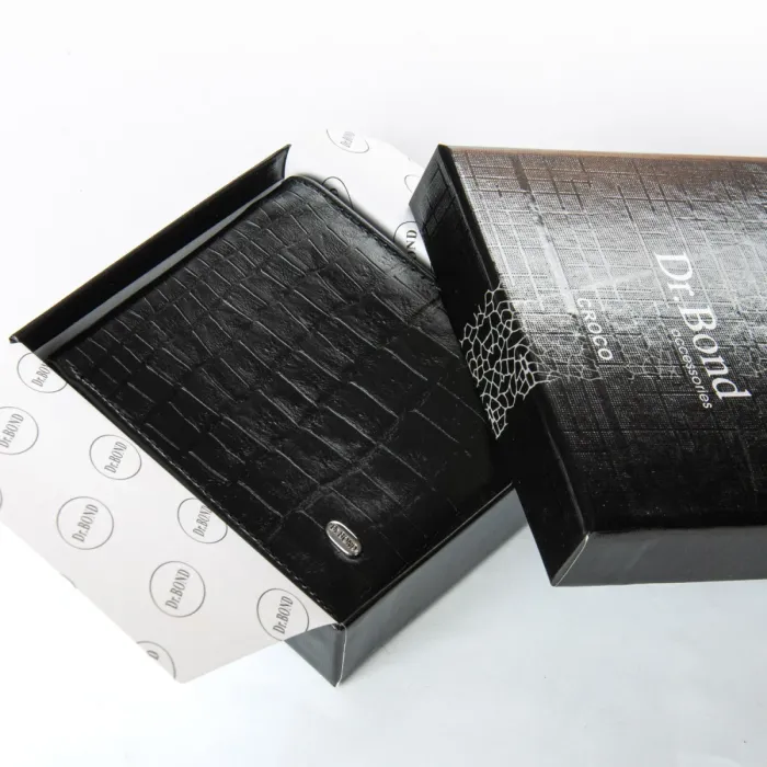 Кошелек Classic Мужской croco кожа DR. BOND MSM-1CR1 black