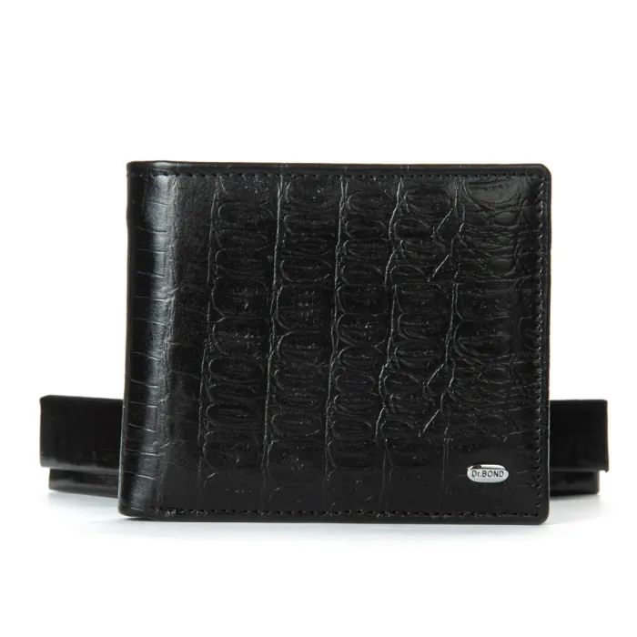 Кошелек Classic Мужской croco кожа DR. BOND MSM-3CR1 black