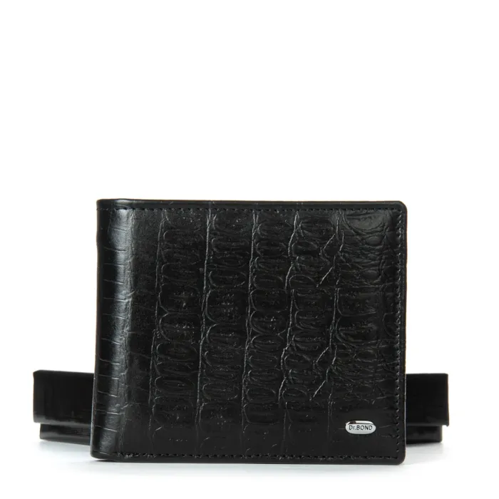 Кошелек Classic Мужской croco кожа DR. BOND MSM-3CR1 black