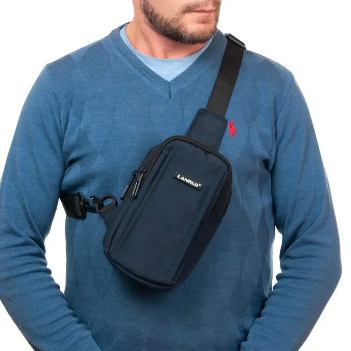Сумка Мужская На Плечо нейлон Lanpad 6043 blue