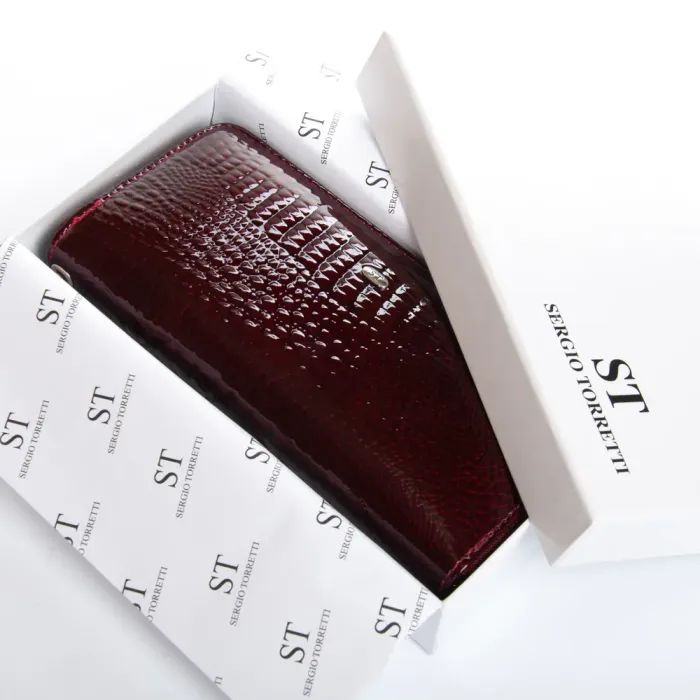 Кошелек LR Женский кожа-лак SERGIO TORRETTI FEW38 wine red